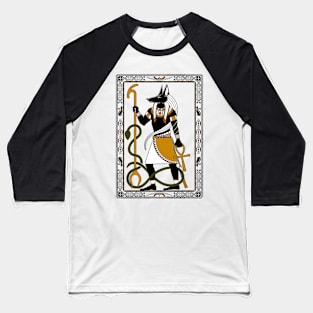 Anubis - Egyptian god - Black, white and gold design Baseball T-Shirt